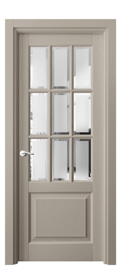 Межкомнатная дверь Лигнум 0748 Дуб бисквитный Сатинированное стекло с фацетом Цена 8620 Br | Volhovec