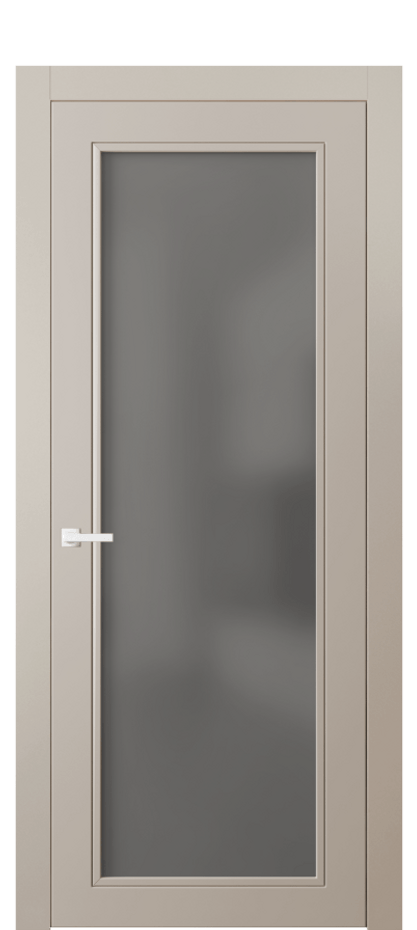 Межкомнатная дверь Neo Classic 8000 Матовый светло-бежевый Сатинированное серое стекло, триплекс Цена 3990 Br | Volhovec