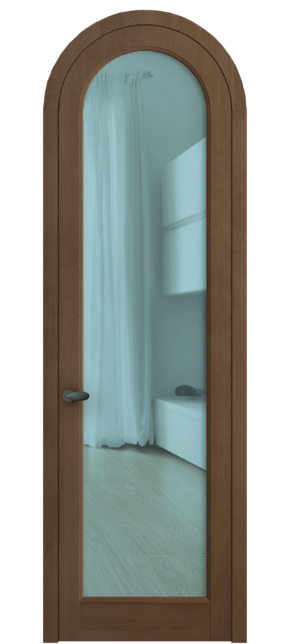 Межкомнатная дверь Palazzo 6814 Бук тёмный матовый Прозрачное голубое стекло, триплекс Цена 9200 Br | Volhovec