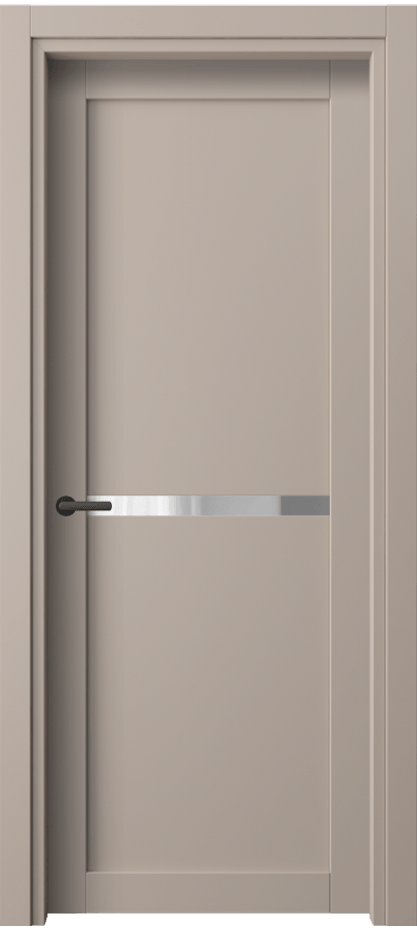 Межкомнатная дверь Нео 2112 ПЭТ серо-коричневый  Прозрачное стекло, триплекс Цена 1430 Br | Volhovec