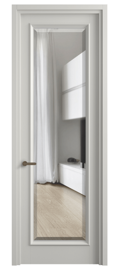 Межкомнатная дверь Шарм 6702 Матовый серый Прозрачное стекло с фацетом Цена 5290 Br | Volhovec