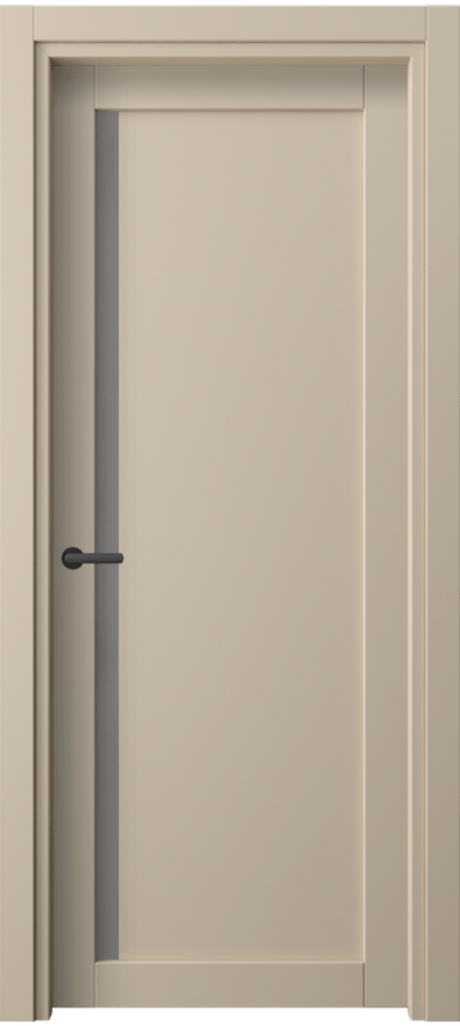 Межкомнатная дверь Нео 2110 ПЭТ светло-бежевый Сатинированное серое стекло, триплекс Цена 1430 Br | Volhovec
