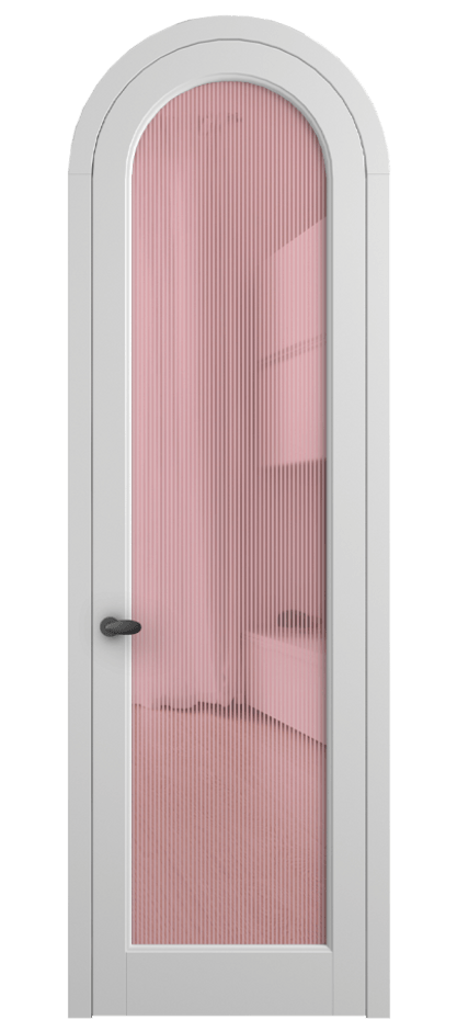 Межкомнатная дверь Palazzo 6814 Матовый белоснежный Рифлёное розовое стекло "Дюна", триплекс, 8 мм Цена 6600 Br | Volhovec