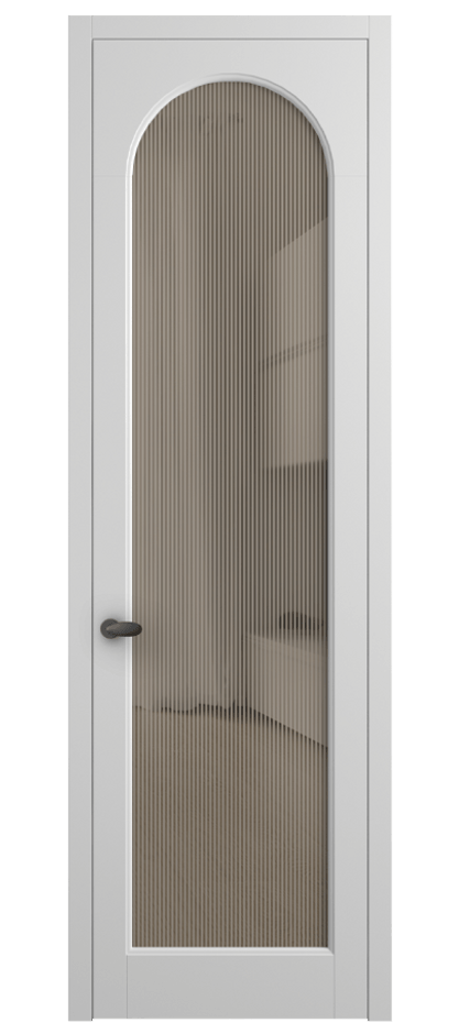 Межкомнатная дверь Палаццо 6804 Матовый белоснежный Рифлёное бронзовое стекло "Дюна", триплекс Цена 5500 Br | Volhovec