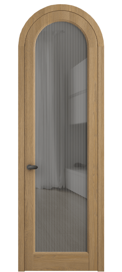 Межкомнатная дверь Palazzo 6814 Дуб пшеничный матовый Рифлёное серое стекло "Moru", триплекс Цена 11500 Br | Volhovec