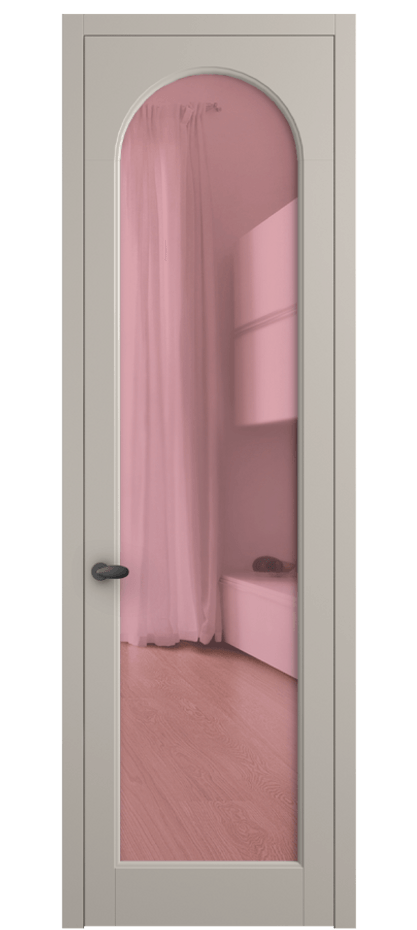 Межкомнатная дверь Palazzo 6804 Матовый светло-бежевый Прозрачное розовое стекло, триплекс Цена 5200 Br | Volhovec