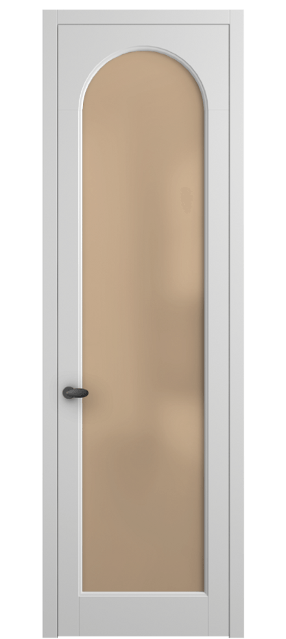 Межкомнатная дверь Palazzo 6804 Матовый белоснежный Сатинированное оранжевое стекло, триплекс Цена 5200 Br | Volhovec