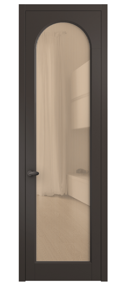 Межкомнатная дверь Палаццо 6804 Матовый антрацит Рифлёное оранжевое стекло "Дюна", триплекс Цена 5500 Br | Volhovec