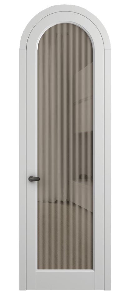 Межкомнатная дверь Палаццо 6814 Матовый белоснежный Рифлёное бронзовое стекло "Дюна", триплекс Цена 7000 Br | Volhovec