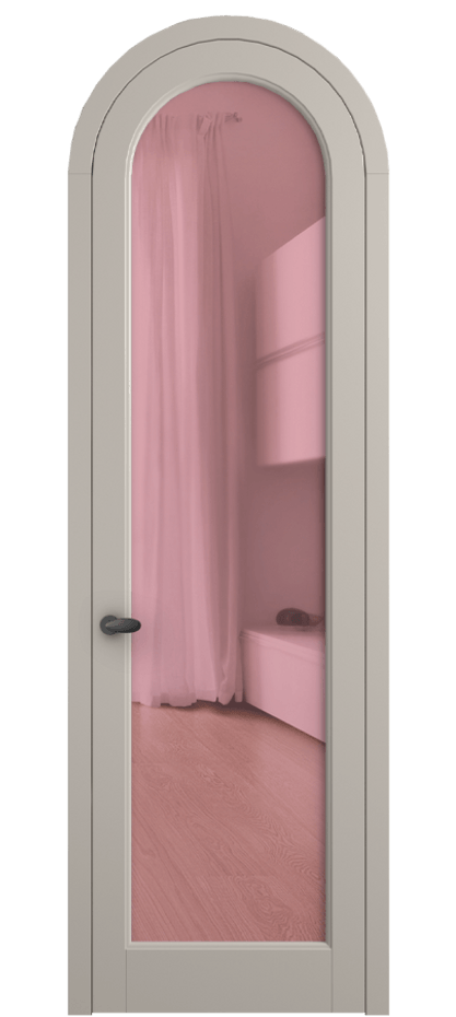 Межкомнатная дверь Palazzo 6814 Матовый светло-бежевый Прозрачное розовое стекло, триплекс Цена 6700 Br | Volhovec