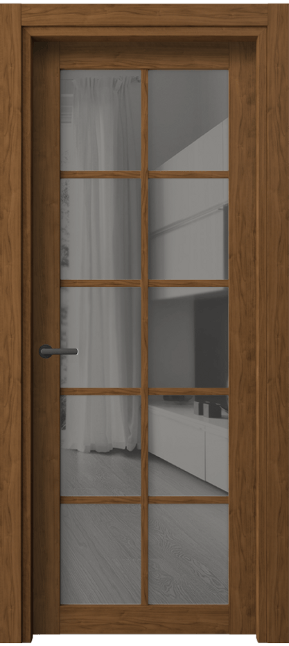 Межкомнатная дверь Нео 2106 Лесной орех Двустороннее серое зеркало, триплекс Цена 2300 Br | Volhovec
