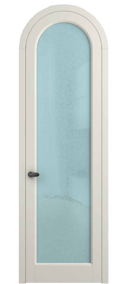Межкомнатная дверь Палаццо 6814 Матовый жемчужный Фактурное голубое стекло "Лёд", триплекс Цена 7000 Br | Volhovec
