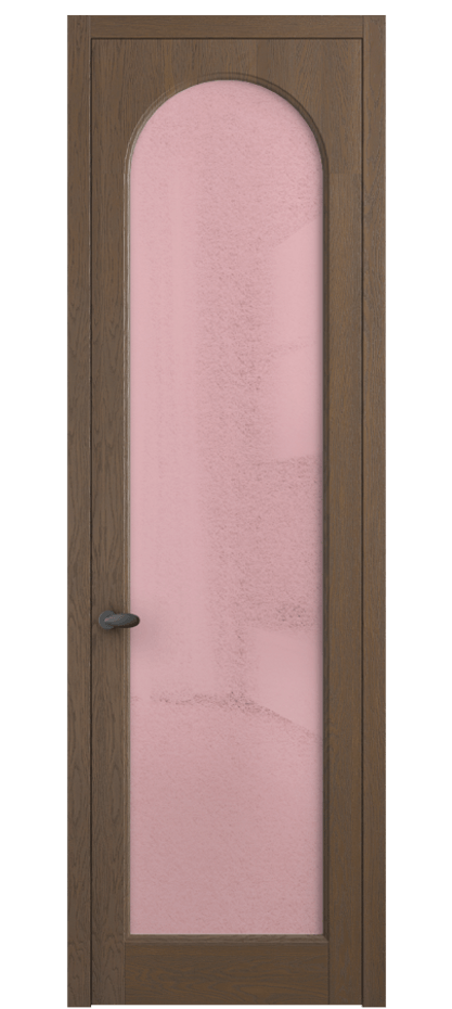 Межкомнатная дверь Palazzo 6804 Дуб туманный матовый Фактурное розовое стекло "Лёд", триплекс, 8 мм Цена 7800 Br | Volhovec