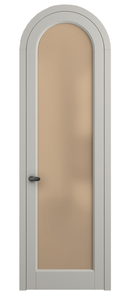 Межкомнатная дверь Palazzo 6814 Матовый тёплый серый Сатинированное оранжевое стекло, триплекс Цена 6700 Br | Volhovec