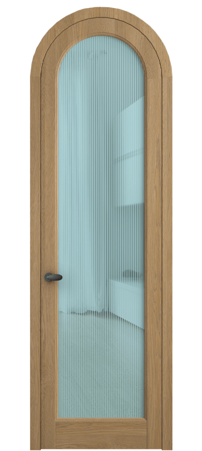 Межкомнатная дверь Palazzo 6814 Дуб пшеничный матовый Рифлёное голубое стекло "Дюна", триплекс Цена 11400 Br | Volhovec