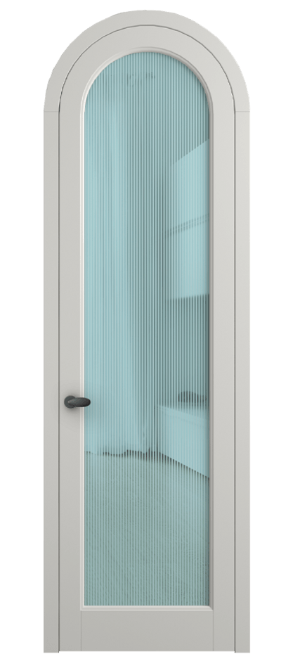 Межкомнатная дверь Palazzo 6814 Матовый серый Рифлёное голубое стекло "Дюна", триплекс Цена 7000 Br | Volhovec