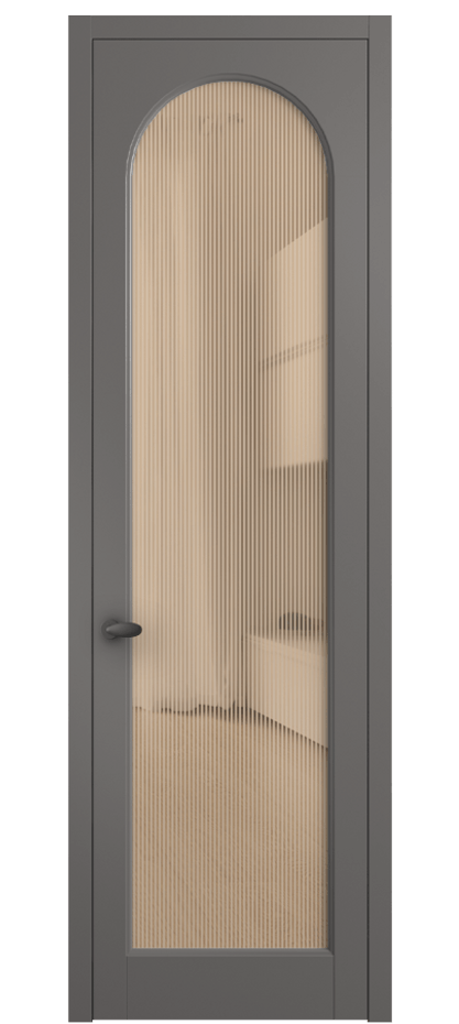 Межкомнатная дверь Palazzo 6804 Матовый классический серый Рифлёное оранжевое стекло "Дюна", триплекс Цена 5500 Br | Volhovec