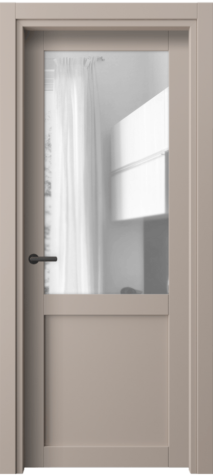 Межкомнатная дверь Нео 2122 ПЭТ серо-коричневый  Прозрачное стекло, триплекс Цена 1690 Br | Volhovec