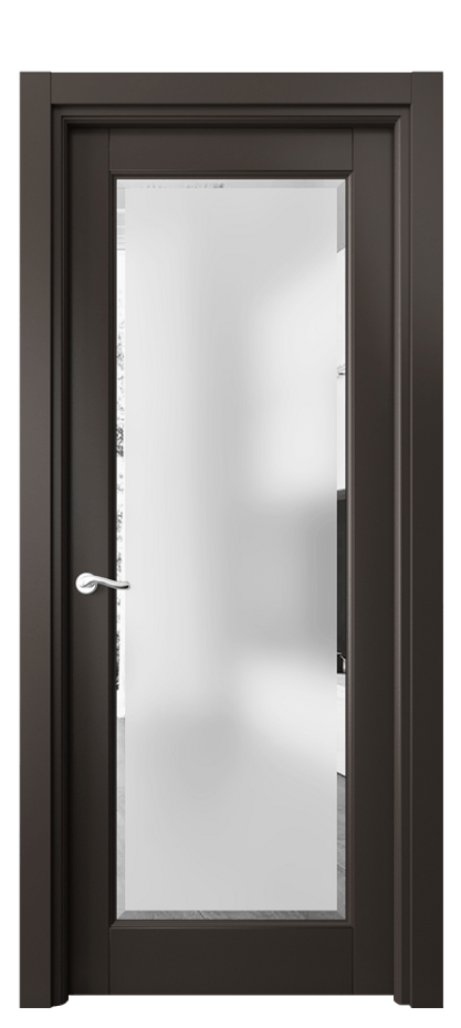 Межкомнатная дверь Лигнум 0700 Матовый антрацит Сатинированное стекло с фацетом Цена 5190 Br | Volhovec