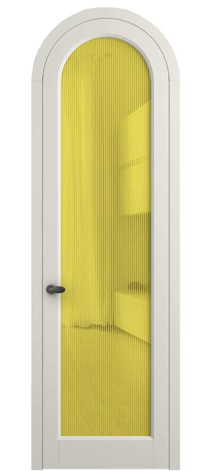 Межкомнатная дверь Palazzo 6814 Матовый жемчужный Рифлёное желтое стекло "Дюна", триплекс Цена 7000 Br | Volhovec