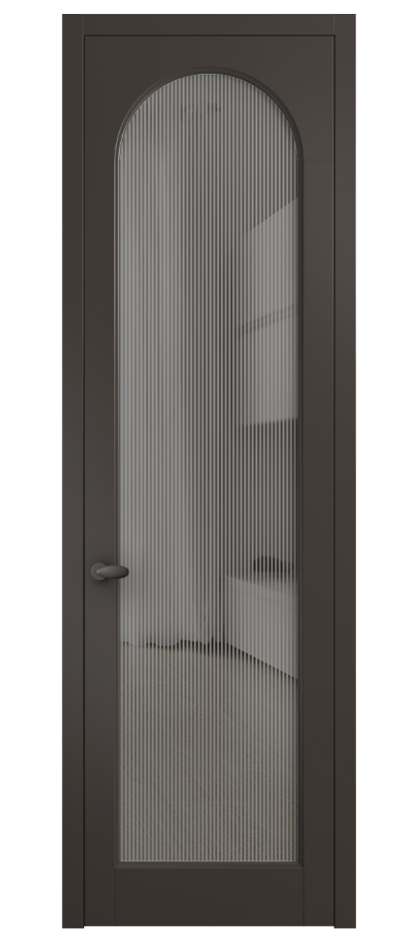 Межкомнатная дверь Палаццо 6804 Матовый антрацит Рифлёное серое стекло "Дюна", триплекс Цена 5500 Br | Volhovec