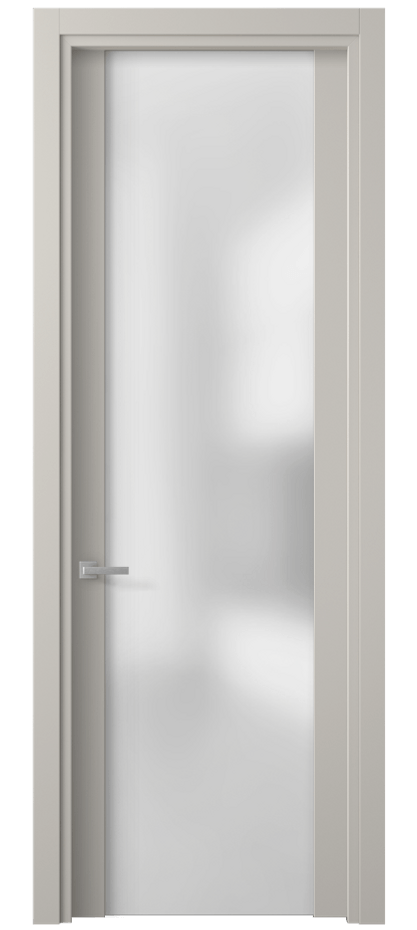 Межкомнатная дверь Planum 4114 Матовый облачно-серый Сатинированное стекло Цена 3171 Br | Volhovec