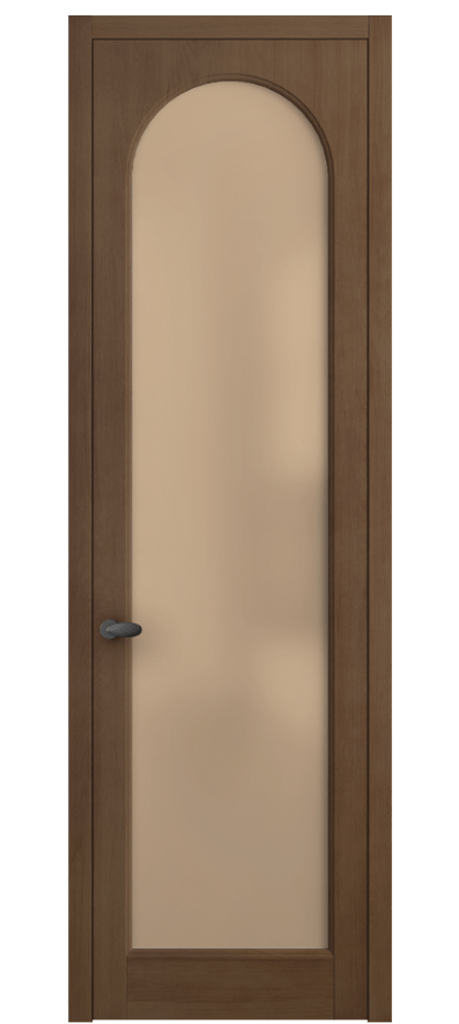 Межкомнатная дверь Palazzo 6804 Бук тёмный матовый Сатинированное оранжевое стекло, триплекс Цена 6500 Br | Volhovec