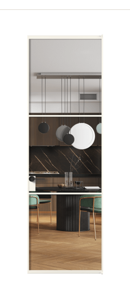 Алюминиевая дверь АЛПЛ040.03 Алюминий пудровый белый Прозрачное стекло "Crystal Vision", калёное, 6 мм Цена 6280  | Volhovec