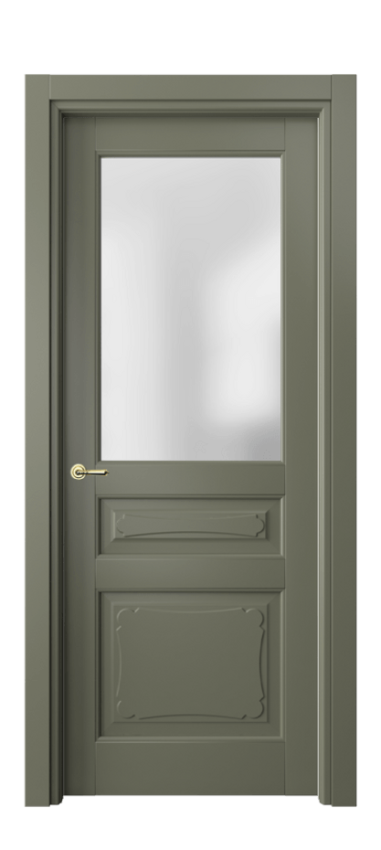 Межкомнатная дверь Тоскана Элегантэ 6324 Матовый оливковый тёмный Сатинированное стекло Цена 5290 Br | Volhovec