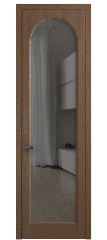 Межкомнатная дверь Палаццо 6804 Дуб каштановый матовый Прозрачное серое стекло, триплекс Цена 7900 Br | Volhovec