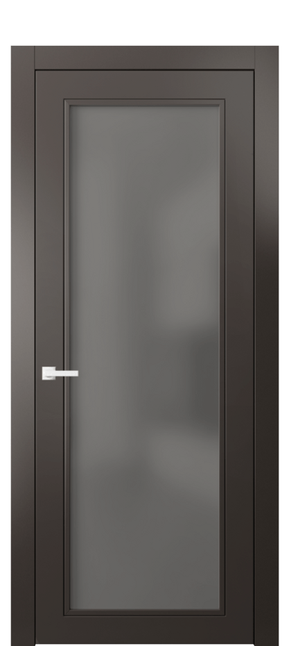 Межкомнатная дверь Neo Classic 8000 Матовый антрацит Сатинированное серое стекло, триплекс Цена 3990 Br | Volhovec