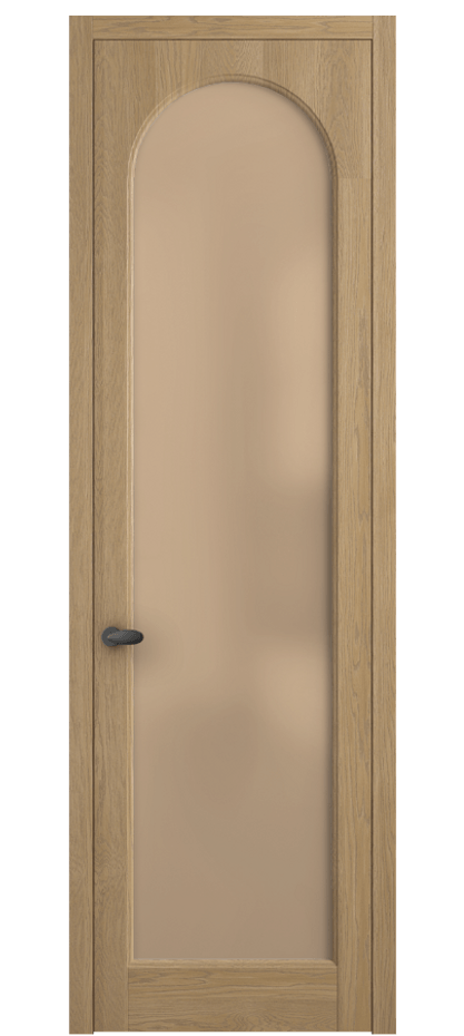Межкомнатная дверь Palazzo 6804 Дуб соломенный матовый Сатинированное оранжевое стекло, триплекс Цена 7900 Br | Volhovec