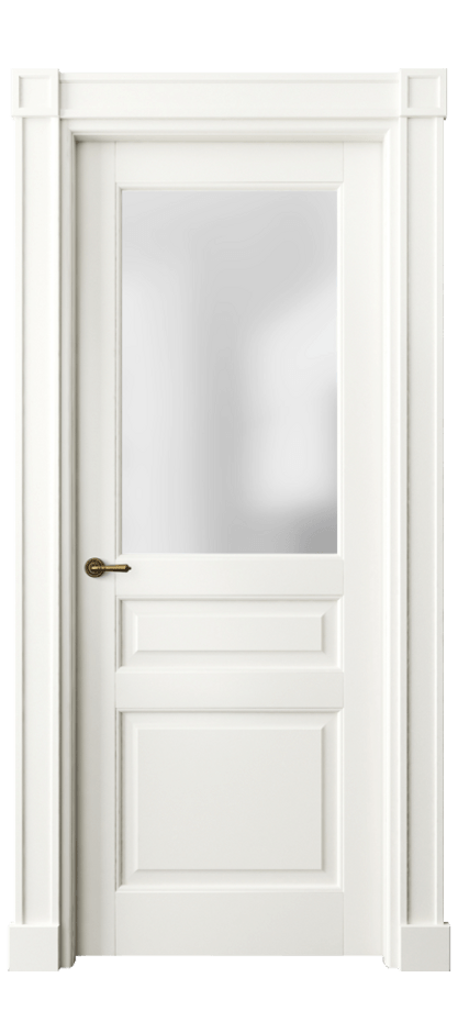 Межкомнатная дверь Тоскана Плано 6304 Матовый жемчужный Сатинированное стекло Цена 7050 Br | Volhovec