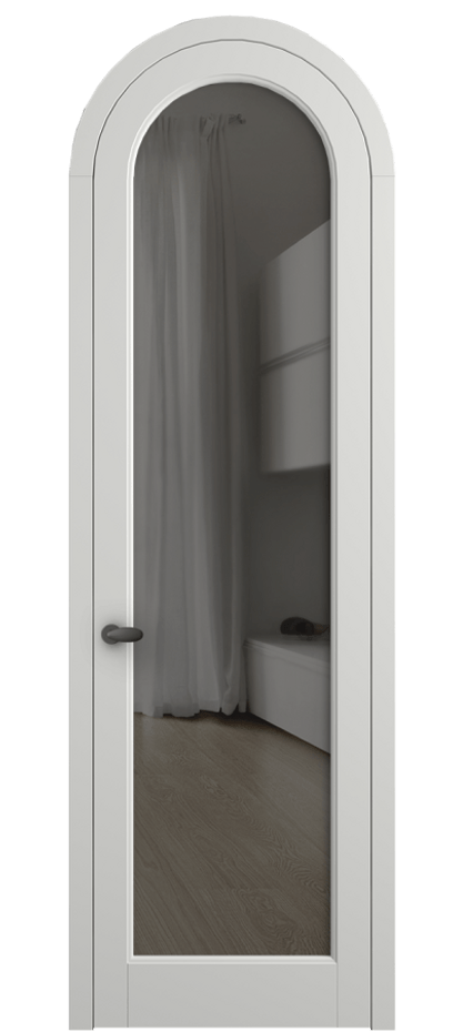 Межкомнатная дверь Палаццо 6814 Матовый светло-серый Прозрачное серое стекло, триплекс Цена 6700 Br | Volhovec