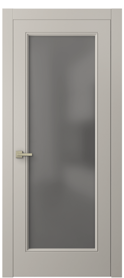 Межкомнатная дверь Linea 8300 Матовый светло-бежевый Сатинированное серое стекло, триплекс Цена 3990 Br | Volhovec