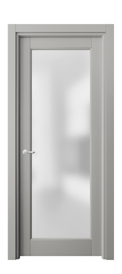 Межкомнатная дверь Тоскана Литера 6300 Матовый нейтральный серый Сатинированное стекло Цена 5060 Br | Volhovec