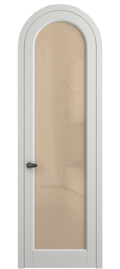 Межкомнатная дверь Palazzo 6814 Матовый светло-серый Фактурное оранжевое стекло "Лёд", триплекс Цена 7000 Br | Volhovec