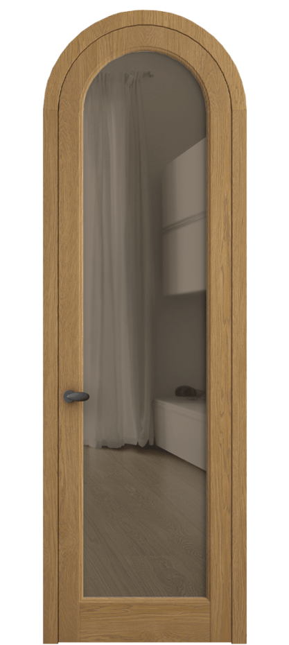 Межкомнатная дверь Palazzo 6814 Дуб солнечный матовый Прозрачное бронзовое стекло, триплекс Цена 11000 Br | Volhovec