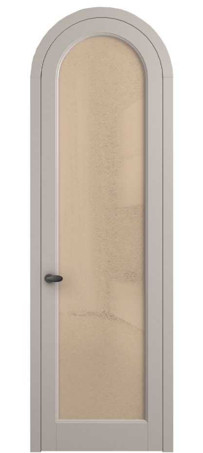 Межкомнатная дверь Palazzo 6814 Матовый светло-бежевый Фактурное оранжевое стекло "Лёд", триплекс Цена 7000 Br | Volhovec