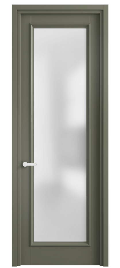 Межкомнатная дверь Шарм 6702 Матовый оливковый тёмный Сатинированное стекло Цена 5230 Br | Volhovec