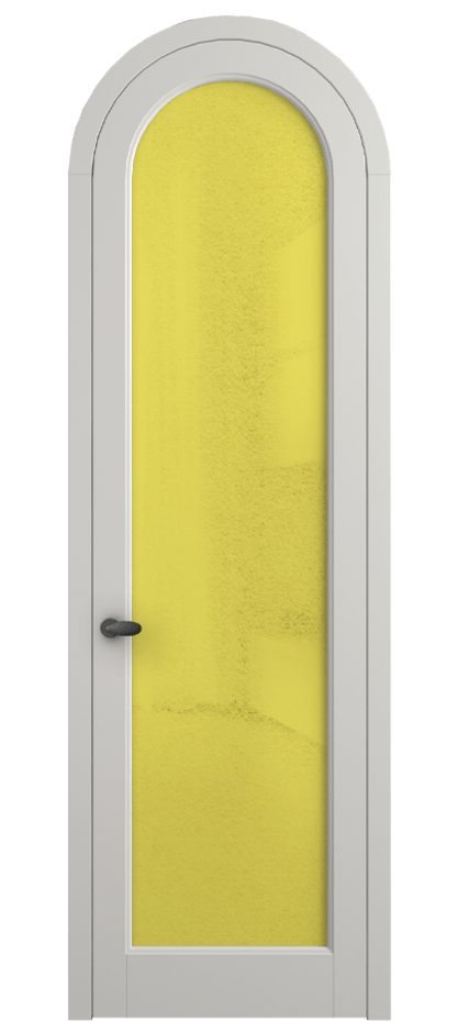 Межкомнатная дверь Palazzo 6814 Матовый серый Фактурное жёлтое стекло "Лёд", триплекс Цена 7000 Br | Volhovec