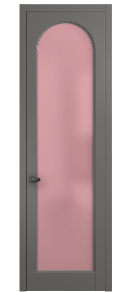 Межкомнатная дверь Palazzo 6804 Матовый классический серый Сатинированное розовое стекло, триплекс Цена 5200 Br | Volhovec