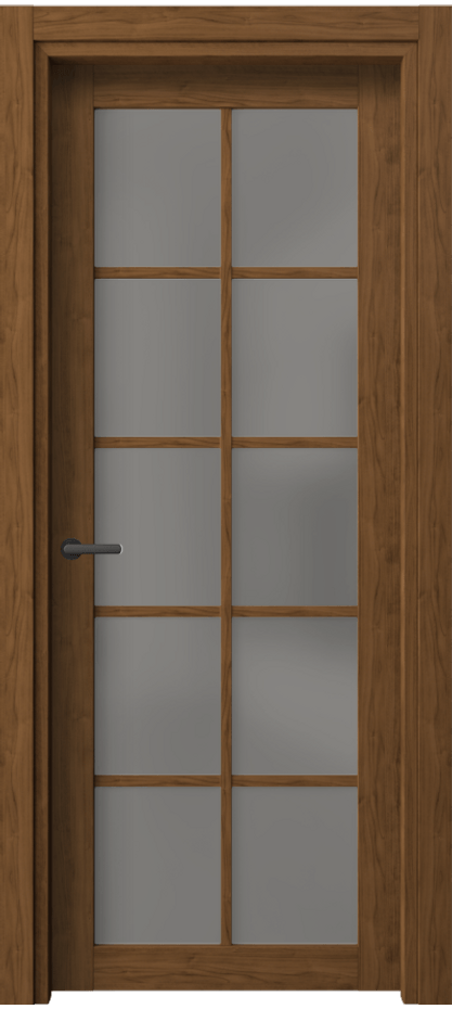 Межкомнатная дверь Нео 2106 Лесной орех Сатинированное серое стекло, триплекс Цена 660 Br | Volhovec