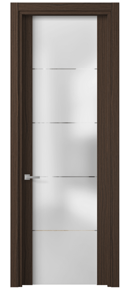 Межкомнатная дверь Planum 4114 Экзотик трюфельный Сатинированное стекло с гравировкой «КВАДРО», триплекс Цена 3340 Br | Volhovec