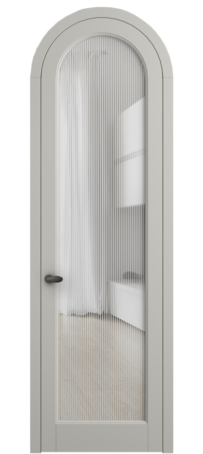 Межкомнатная дверь Palazzo 6814 Матовый тёплый серый Рифлёное стекло "Дюна", триплекс Цена 7000 Br | Volhovec