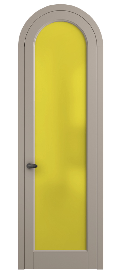 Межкомнатная дверь Palazzo 6814 Матовый бисквитный Сатинированное жёлтое стекло, триплекс Цена 6700 Br | Volhovec