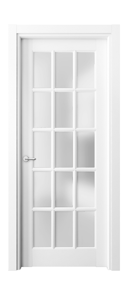 Межкомнатная дверь Тоскана Грильято 6311 Матовый белоснежный Сатинированное стекло Цена 5980 Br | Volhovec