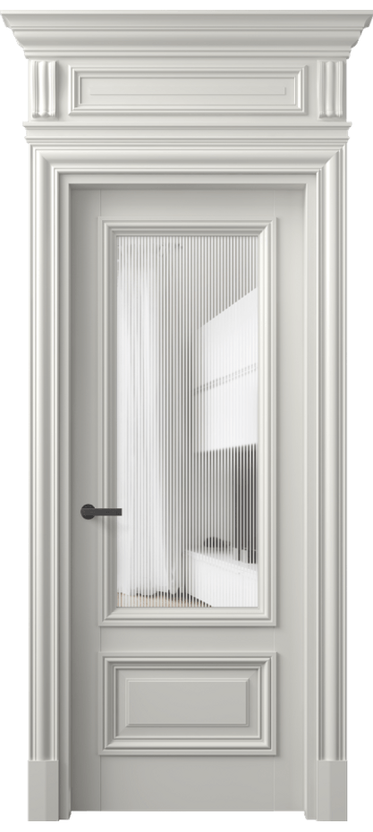Межкомнатная дверь Антик 7306 Матовый серый Рифлёное стекло "Дюна", триплекс Цена 8890 Br | Volhovec