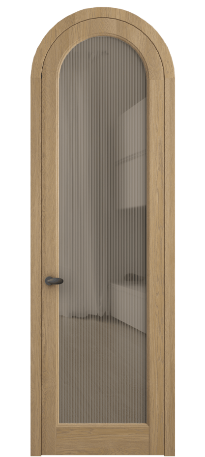 Межкомнатная дверь Palazzo 6814 Дуб соломенный матовый Рифлёное бронзовое стекло "Moru", триплекс Цена 11500 Br | Volhovec