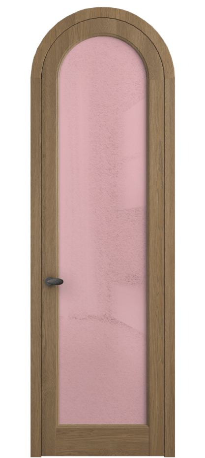 Межкомнатная дверь Palazzo 6814 Дуб мускатный матовый Фактурное розовое стекло "Лёд", триплекс, 8 мм Цена 10700.3044 Br | Volhovec